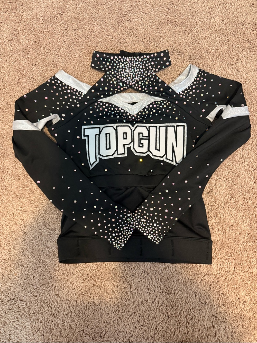 Topgun Rebel Black Rhinestone Cheer Top